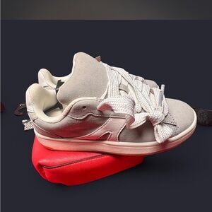 Casual Low-Top Suede chunky Sneakers in Light Gray size 7